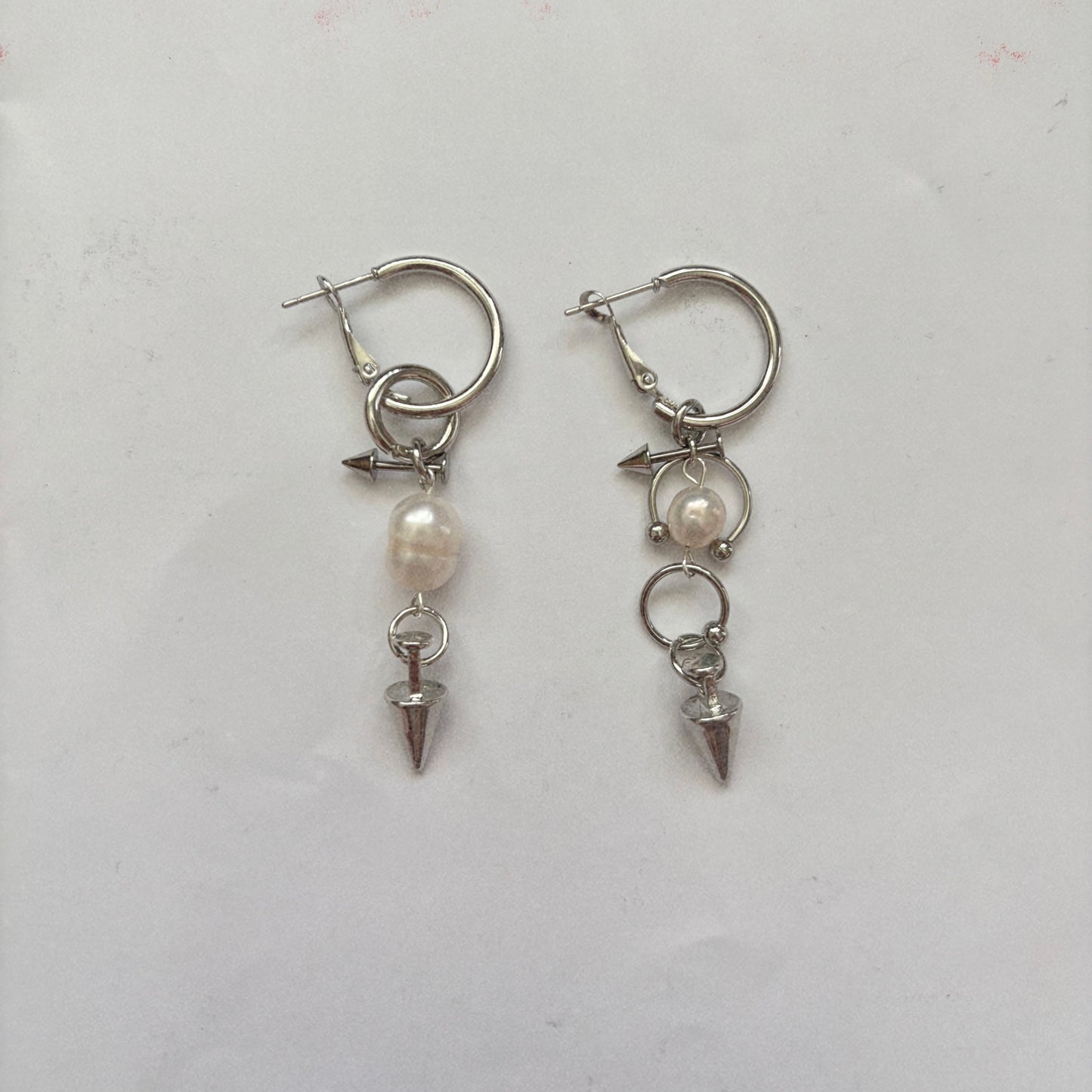 Pierced Silver Earrings