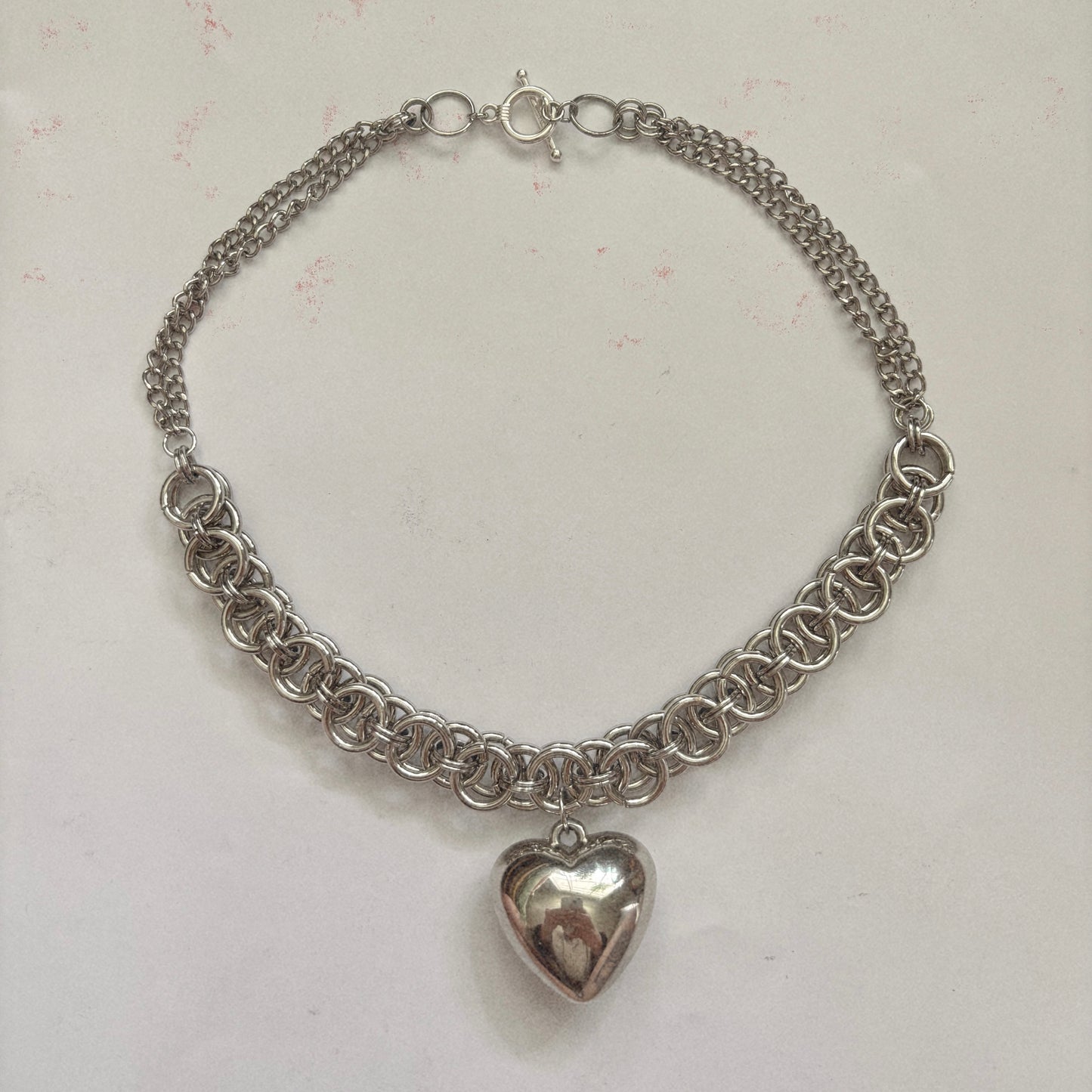Chainmail Silver Upcycled Necklace